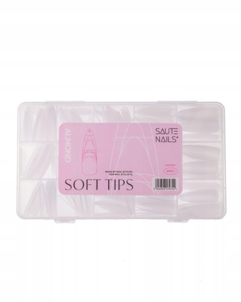 Saute Nails Tipsy do paznokci Soft Tips Migdał ALMOND 360szt