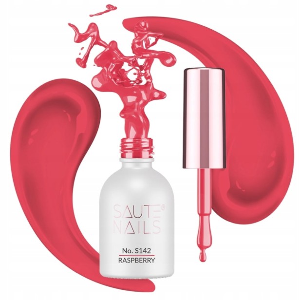 Saute Nails Lakier hybrydowy Neon Malinowy S142 RASPBERRY 8ml