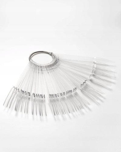 F.O.X FOX Transparentny wzornik na kółku wachlarz do lakierów Szpic 50szt