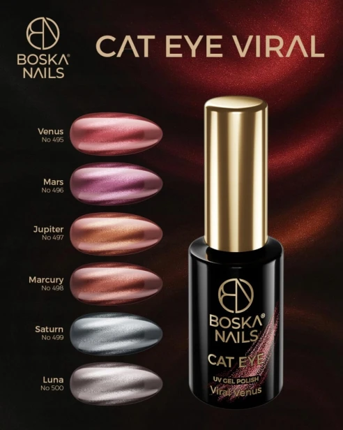 Boska Nails Magnetyczny Lakier Hybrydowy 496 Cat Eye Viral MARS 6ml