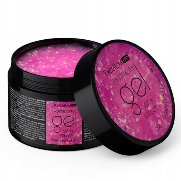 Excellent PRO Thixotropy Gel with Effect Żel Budujący MERMAID FOIL #1 15g