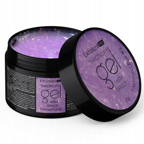 Excellent PRO Thixotropy Gel with Effect Żel Budujący MERMAID FOIL #2 15g