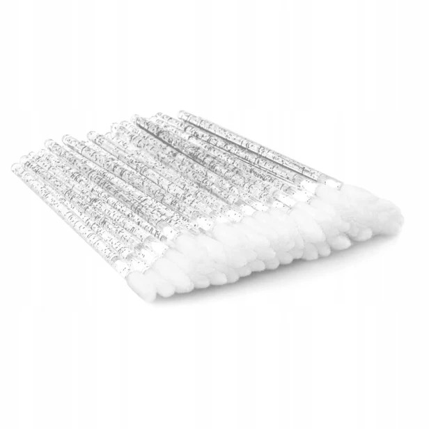 Clavier Aplikatory Welurowe Do Ust i Rzęs - Srebrne Brokatowe 50szt