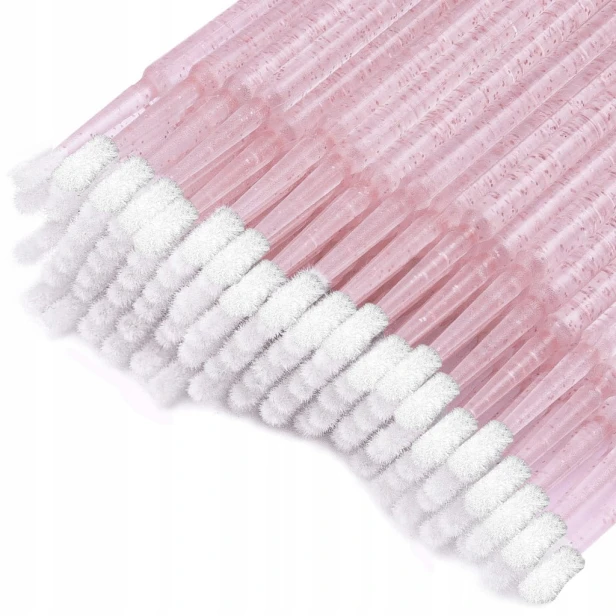 Clavier Aplikatory Bezwłókienkowe do Rzęs 2mm jasny róż, brokat 100szt