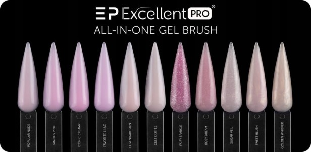 Excellent PRO Żel Budujący ALL-IN-ONE Gel Brush FAMOUS PINK 11g