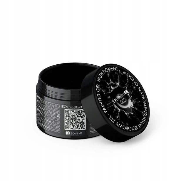 Excellent PRO Żel do Zdobień Painting Gel High Pigment 002 Czarny 5g