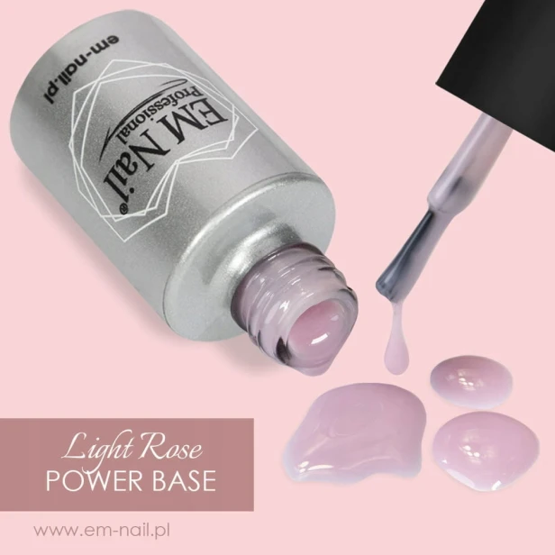 EM Nail Modelująca Baza budująca Power Base LIGHT ROSE 15ml