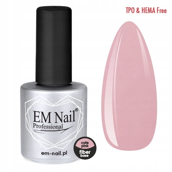 EM Nail Baza hybrydowa z włóknem szklanym Fiber Base CUTE PINK 15ml