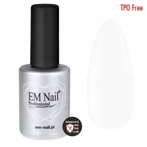 EM Nail Top No Wipe Coat hartowany Tempered Dry Top Coat 15ml
