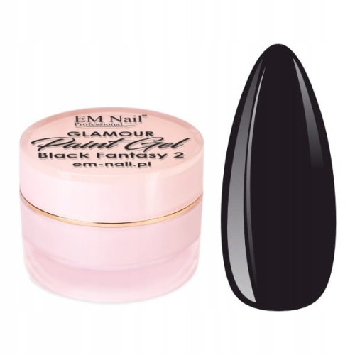 EM Nail Żel do zdobień Glamour Paint Gel Black Fantasy 2 5ml