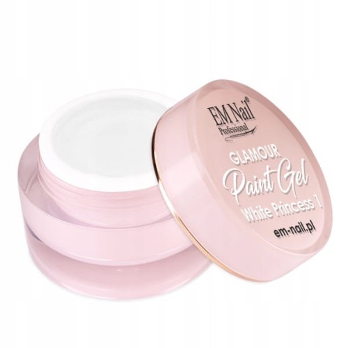 EM Nail Żel do zdobień Glamour Paint Gel White Princess 1 5ml