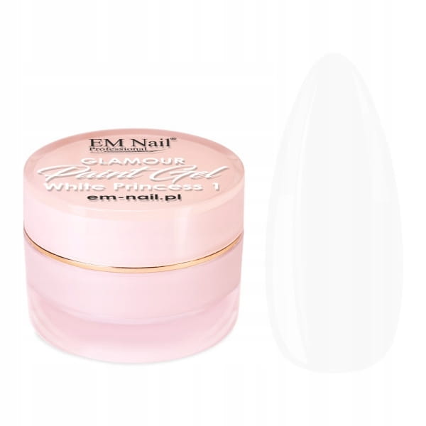 EM Nail Żel do zdobień Glamour Paint Gel White Princess 1 5ml