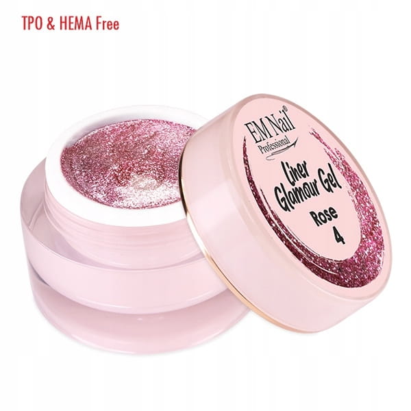 EM Nail Żel do zdobień Liner Glamour Gel nr 4 ROSE 5ml