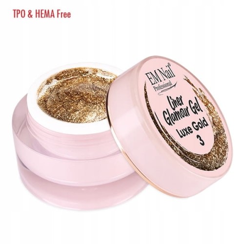 EM Nail Żel do zdobień Liner Glamour Gel nr 3 LUXE GOLD 5ml