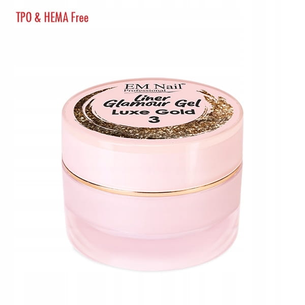 EM Nail Żel do zdobień Liner Glamour Gel nr 3 LUXE GOLD 5ml