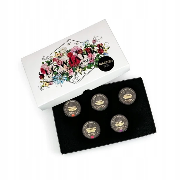 SLOWIANKA Zestaw żeli do zdobień Arter Painting Gels MAESTRO BOX 5x50g