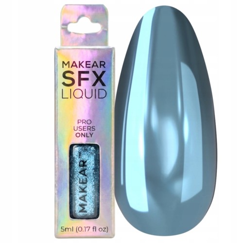 Makear SFX Pyłek w Płynie do paznokci Chrome Blue niebieska tafla BC07 5ml