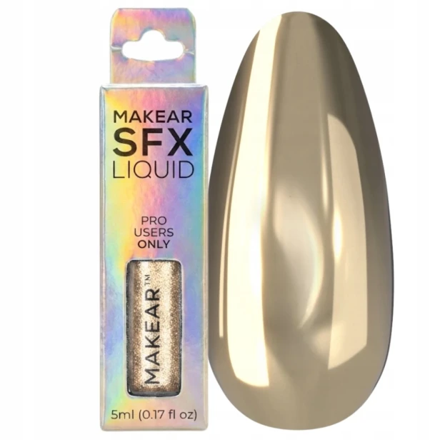 Makear SFX Pyłek w Płynie do paznokci Chrome Gold złota tafla BC03 5ml