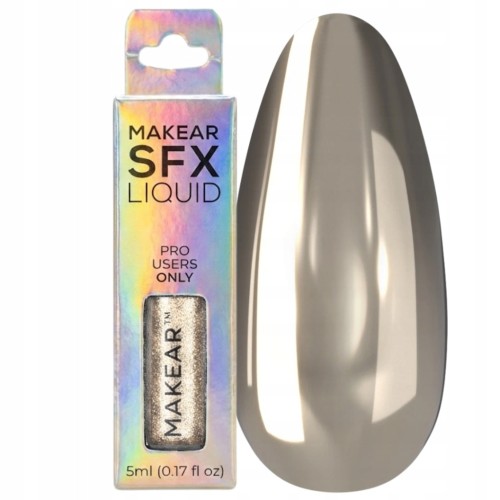 Makear SFX Pyłek w Płynie paznokci Chrome Platinum platynowa tafla BC02 5ml