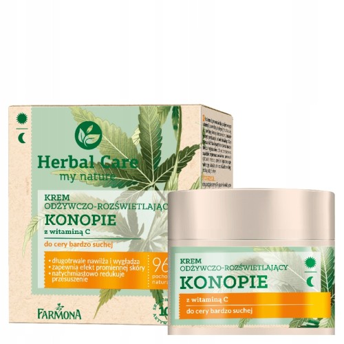 Farmona Herbal Care odżywczo-rozświetlający krem do twarzy z konopiami 50ml