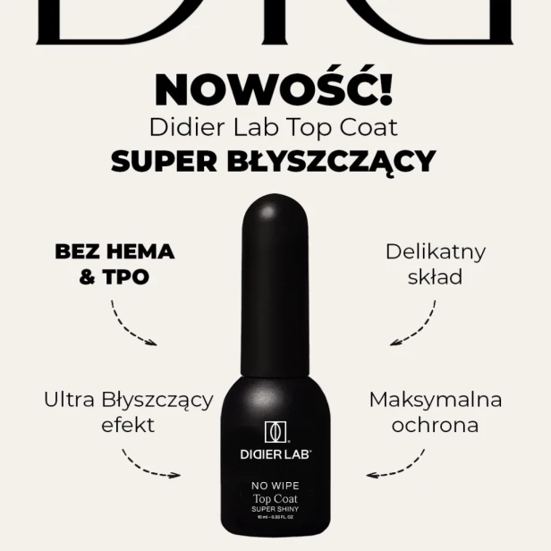 Didier Lab Top Coat No Wipe Super Shiny HEMA&TPO free 10ml