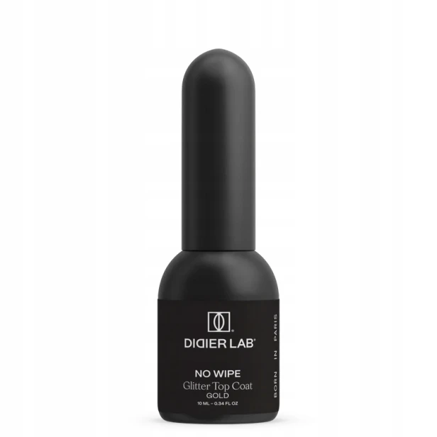 Didier Lab Top Coat No Wipe Glitter Top Coat GOLD 10ml