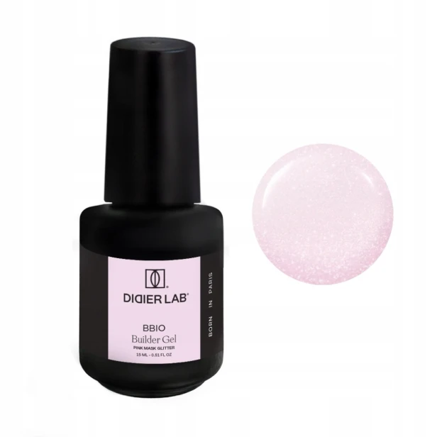Didier Lab Builder Gel BBIO Żel Budujący w Butelce PINK MASK GLITTER 15ml