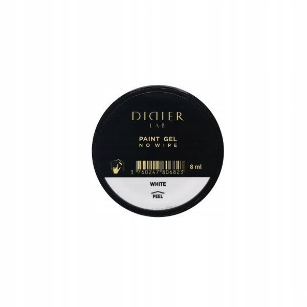 Didier Lab Żel do Ddobień paznokci Paint Gel No Wipe WHITE Biłay 8ml
