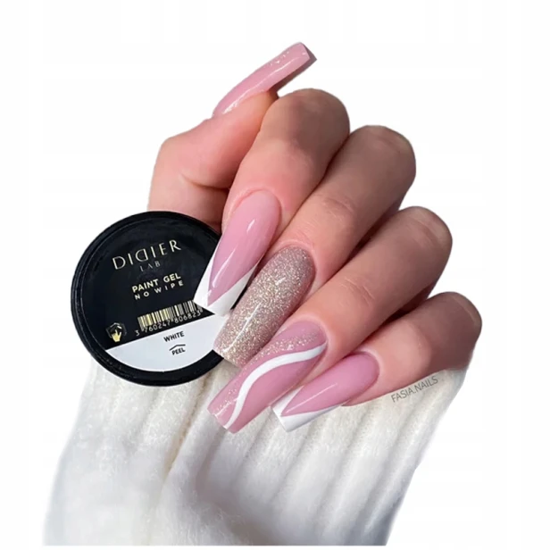 Didier Lab Żel do Ddobień paznokci Paint Gel No Wipe WHITE Biłay 8ml