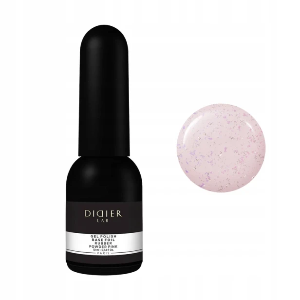 Didier Lab Baza Kauczukowa z drobinkami Foil Rubber Base POWDER PINK 10ml