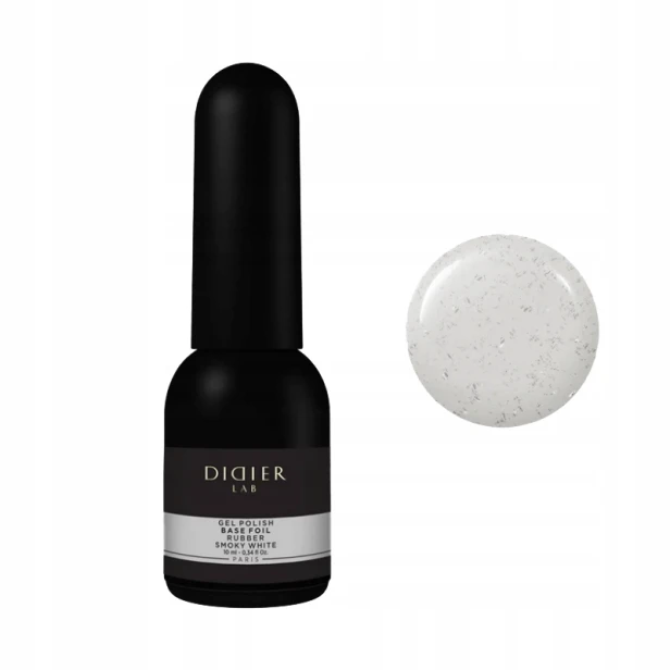 Didier Lab Baza Kauczukowa z drobinkami Foil Rubber Base SMOKY WHITE 10ml