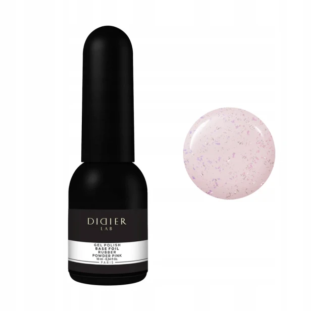 Didier Lab Baza Kauczukowa z drobinkami Foil Rubber Base Coat PINK 10ml