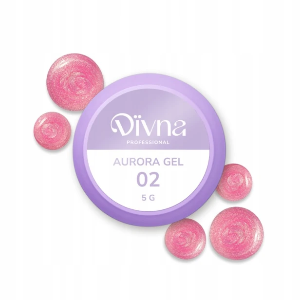 DIVNA Żel do zdobień z brokatem Aurora Gel 02 5g