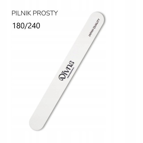 DIVNA Pilnik Prosty do paznokci gradacja 180/240 zestaw 10szt