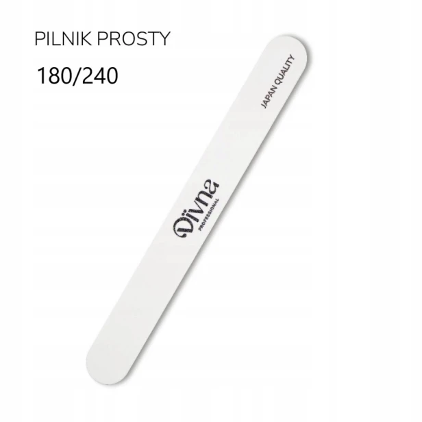 DIVNA Pilnik Prosty do paznokci gradacja 180/240 zestaw 10szt