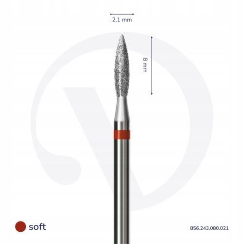 DIVNA FREZ DIAMENTOWY Płomyk łezka do skórek 2,1mm
