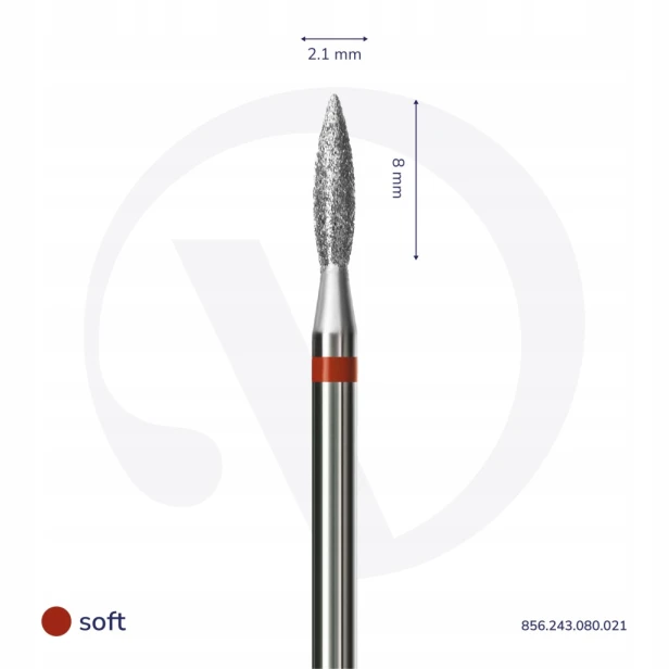 DIVNA FREZ DIAMENTOWY Płomyk łezka do skórek 2,1mm
