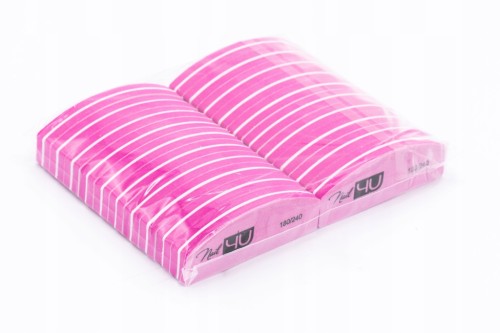 Nail4U Blok Polerski Polerki do paznokci Łódka 180/240 różowe 20szt