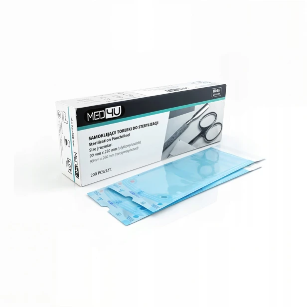 Med4U Samoklejące Torebki do sterylizacji papierowo-foliowe 90x230mm 200szt