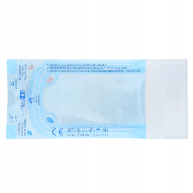 Med4U Samoklejące Torebki do sterylizacji papierowo-foliowe 57x100mm 200szt