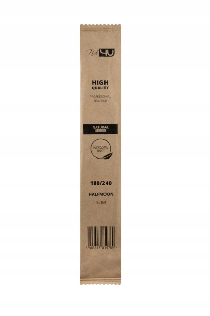 Nail4U Pilnik Slim drewniany NATURAL Łódka gradacja 180/240 50szt