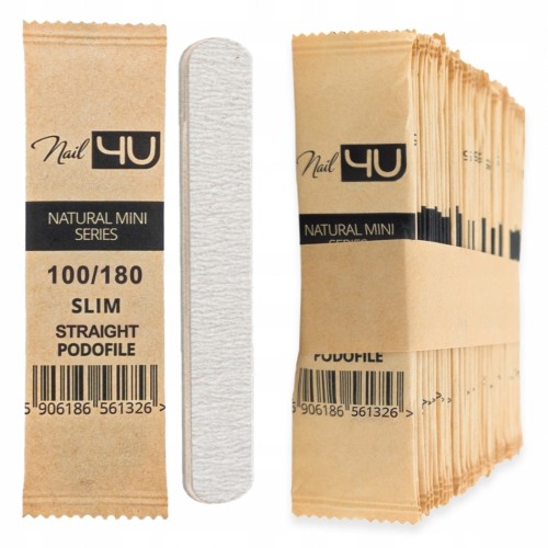 NAIL4U Pilnik do paznokci MINI Podofile PROSTY SLIM 100/180 50szt
