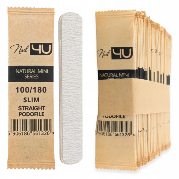 NAIL4U Pilnik do paznokci MINI Podofile PROSTY SLIM 100/180 50szt