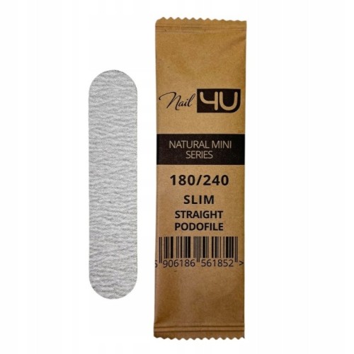 NAIL4U Pilnik do paznokci MINI Podofile PROSTY SLIM 180/240 50szt
