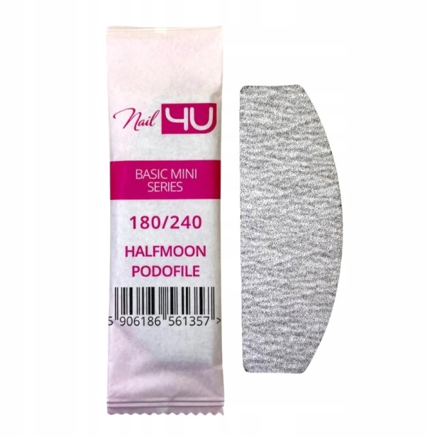 NAIL4U Pilnik do paznokci MINI Podofile ŁÓDKA HALFMOON 180/240 25szt
