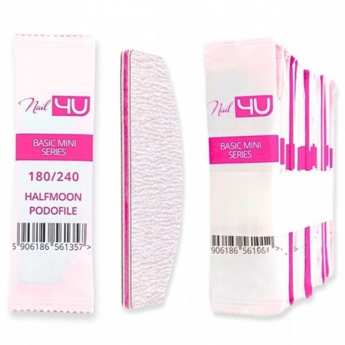 NAIL4U Pilnik do paznokci MINI Podofile ŁÓDKA HALFMOON 180/240 25szt