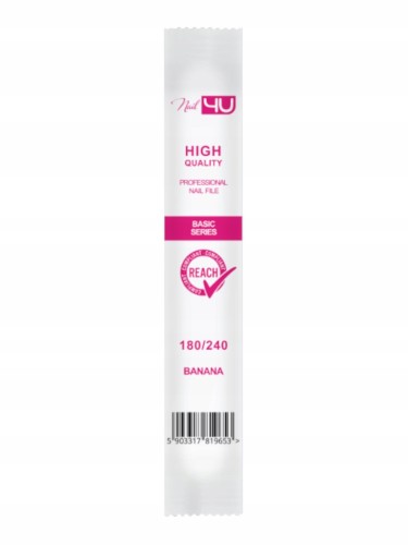 NAIL4U Pilnik do paznokci Basic BANAN dwustronny 180/240 25szt