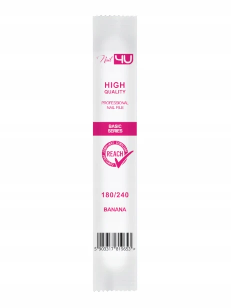NAIL4U Pilnik do paznokci Basic BANAN dwustronny 180/240 25szt