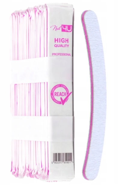NAIL4U Pilnik do paznokci Basic BANAN dwustronny 180/240 25szt