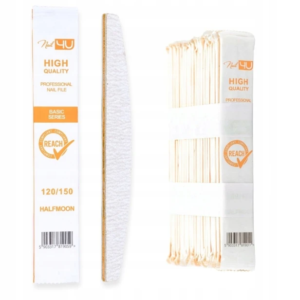 Nail4U Pilnik papierowy Basic Łódka gradacja 120/150 100szt